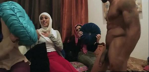  Muslim teen bride and BFFs fuck a BBC at bachelor night